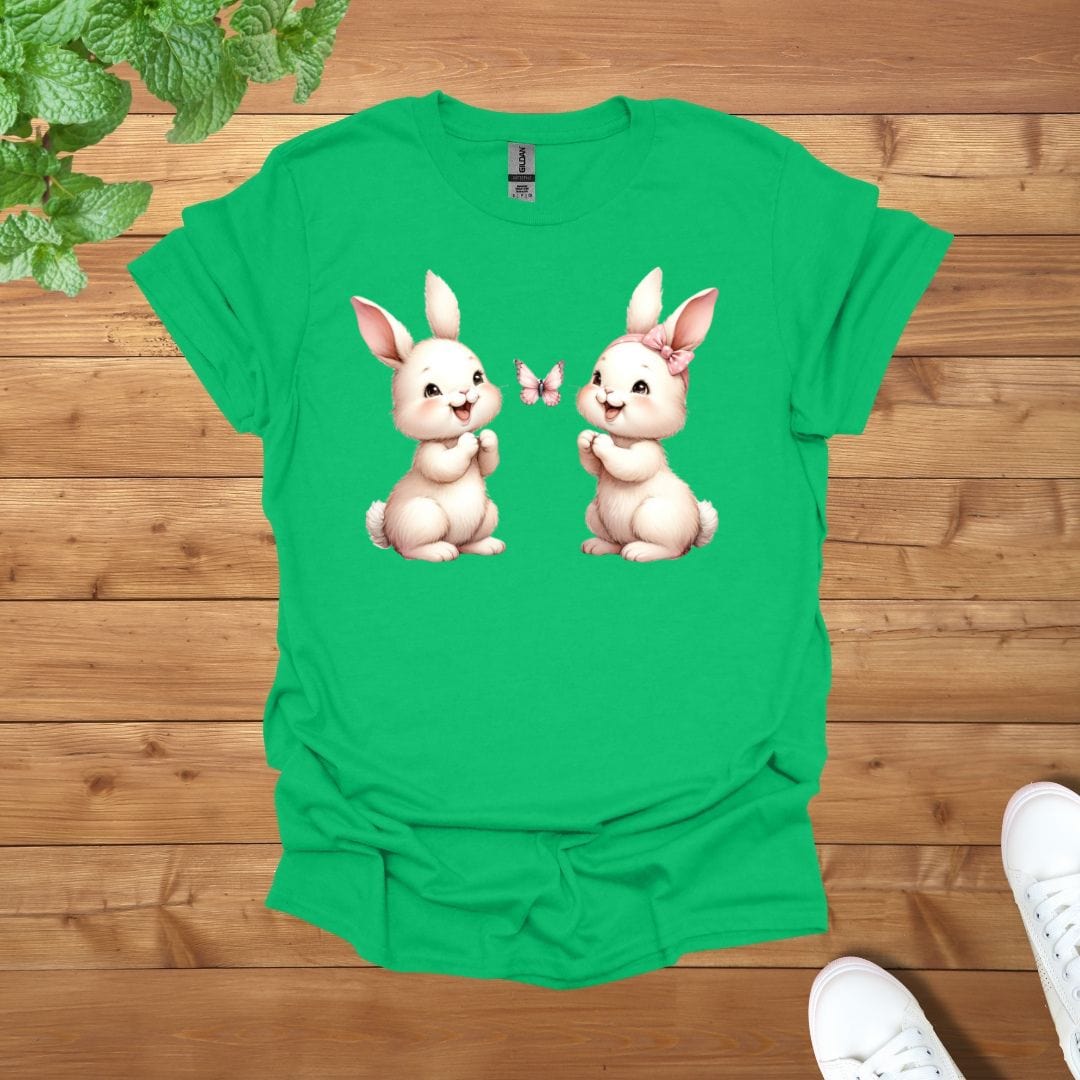 My Twins Bunnies & Butterfly Unisex Adult T-Shirt