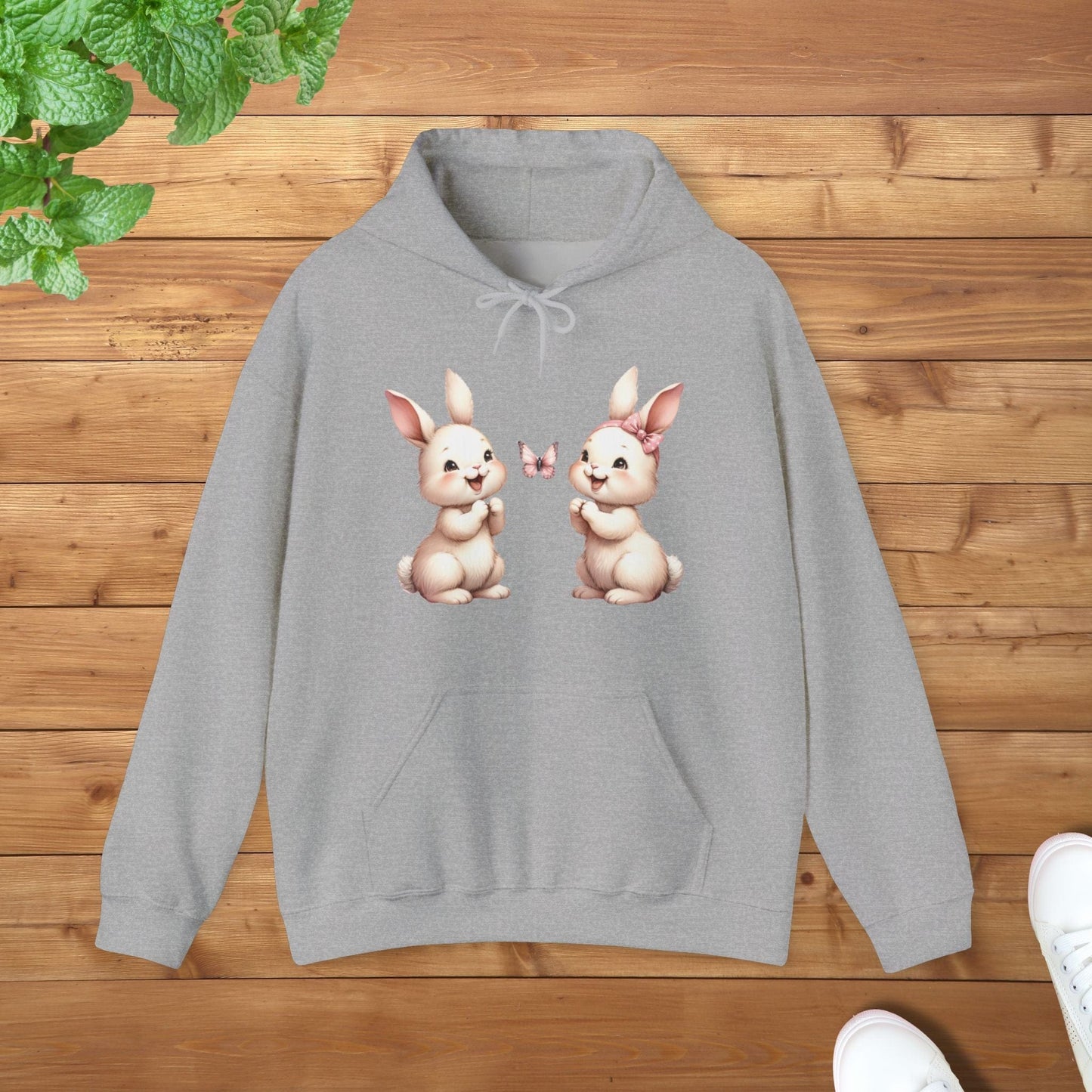 My Twins Bunnies & Butterfly Unisex Adult Hoodie