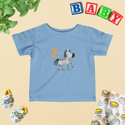 Animal Alphabet - Z for Zebra Baby Tee - Unisex Graphic Tee for Babies