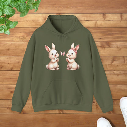 My Twins Bunnies & Butterfly Unisex Adult Hoodie