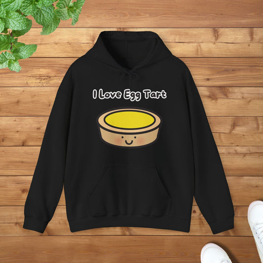 I Love Egg Tart Hoodie - Unisex Graphic Adult Hoodie for Food Lovers