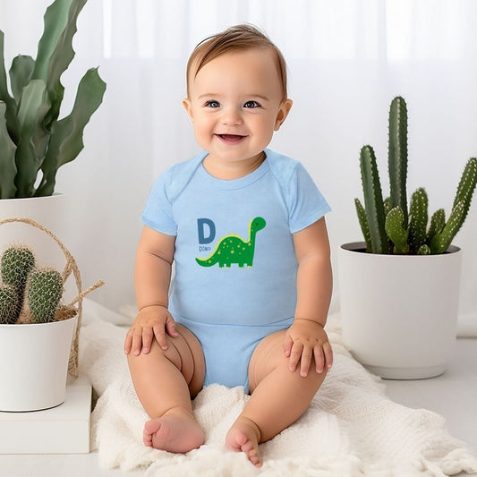 Animal Alphabet - D for Dino Baby Bodysuit - Unisex Graphic Bodysuit for Babies