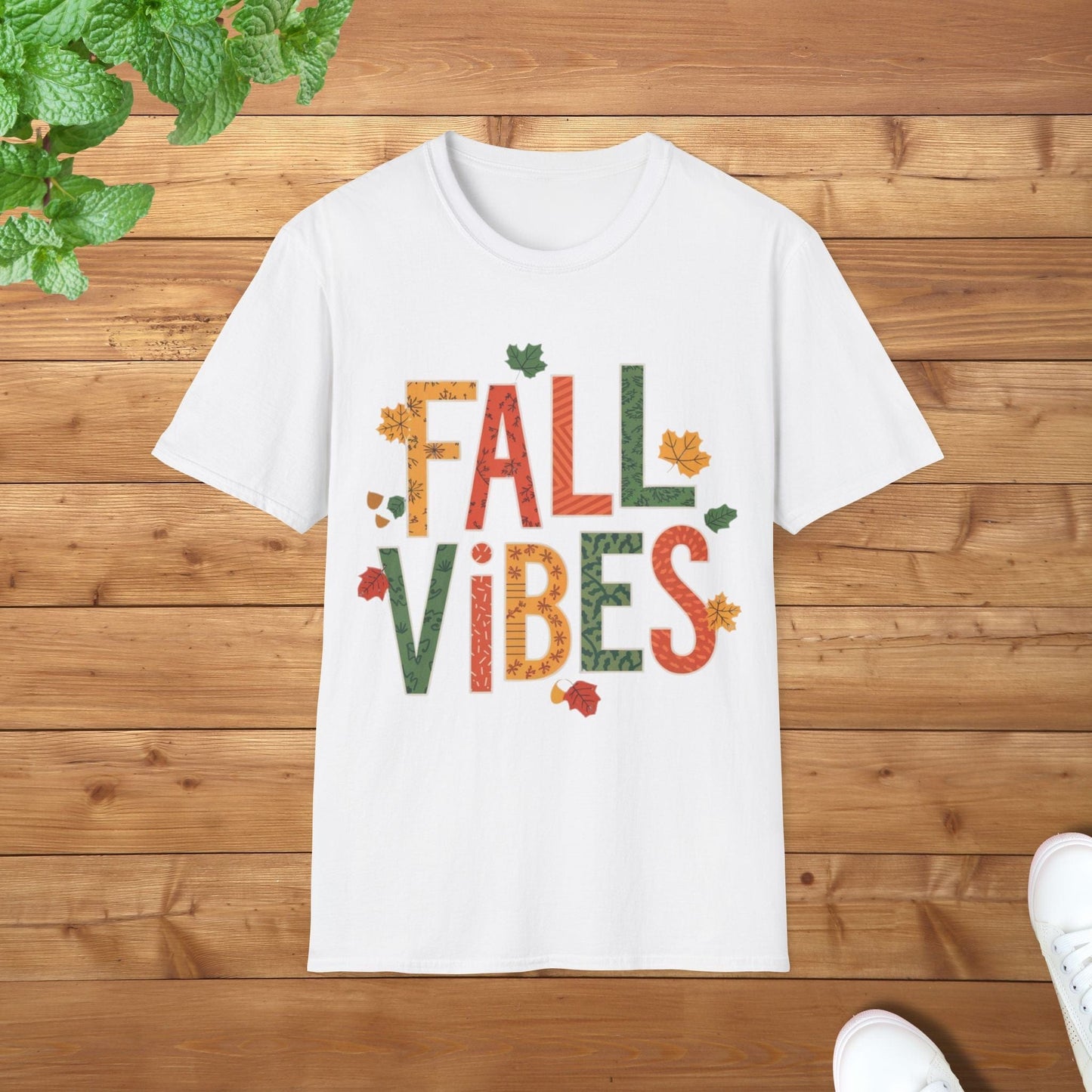 Fall Vibes Autumn Edition Gildan Softstyle Unisex Adult T-Shirt - Celebrate Fall with Cozy Vibes