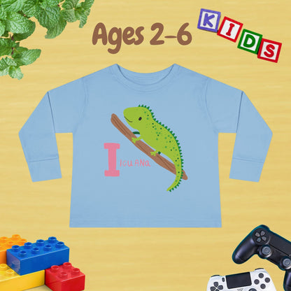 Animal Alphabet I for Iguana Unisex Kids Sweater Toddler Long Sleeve Tee Ages 2-6 - 100% Cotton Spring and Fall Kids Sweatshirt