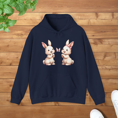 My Twins Bunnies & Butterfly Unisex Adult Hoodie