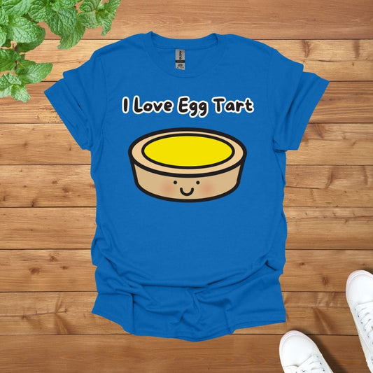 I Love Egg Tart T-Shirt - Unisex Graphic Adult T-Shirt for Food Lovers