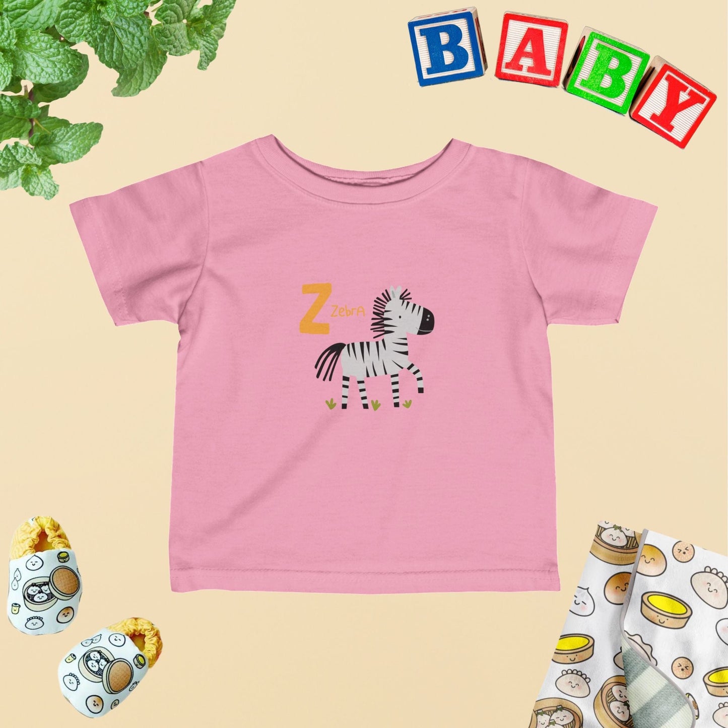 Animal Alphabet - Z for Zebra Baby Tee - Unisex Graphic Tee for Babies