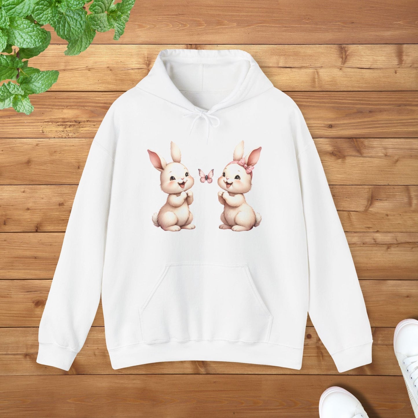 My Twins Bunnies & Butterfly Unisex Adult Hoodie