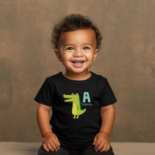 Animal Alphabet - A for Alligator Baby Tee - Unisex Graphic Tee for Babies