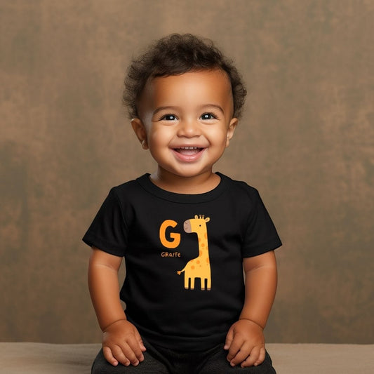 Animal Alphabet - G for Giraffe Baby Tee - Unisex Graphic Tee for Babies