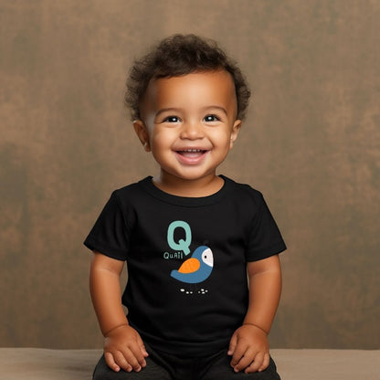 Animal Alphabet - Q for Quail Baby Tee - Unisex Graphic Tee for Babies