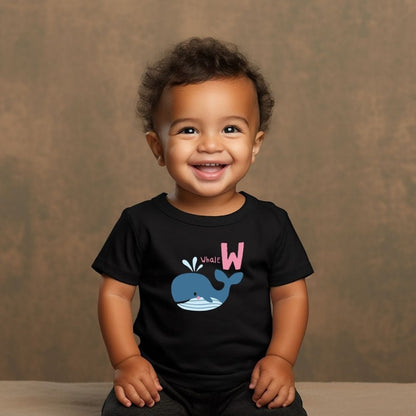 Animal Alphabet - W for Whale Baby Tee - Unisex Graphic Tee for Babies