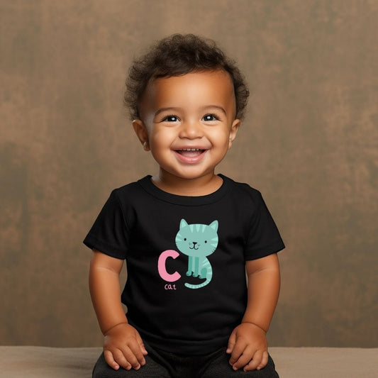 Animal Alphabet - C for Cat Baby Tee - Unisex Graphic Tee for Babies