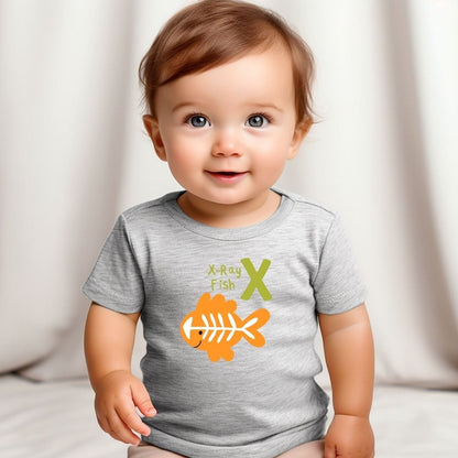 Animal Alphabet - X for X-ray Fish Baby Tee - Unisex Graphic Tee for Babies