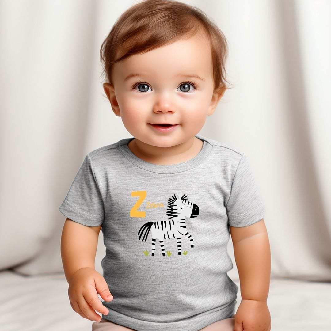 Animal Alphabet - Z for Zebra Baby Tee - Unisex Graphic Tee for Babies