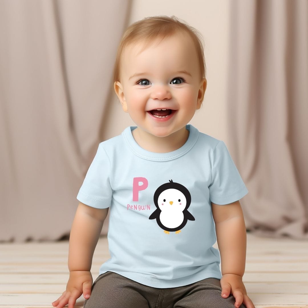 Animal Alphabet - P for Penguin Baby Tee - Unisex Graphic Tee for Babies