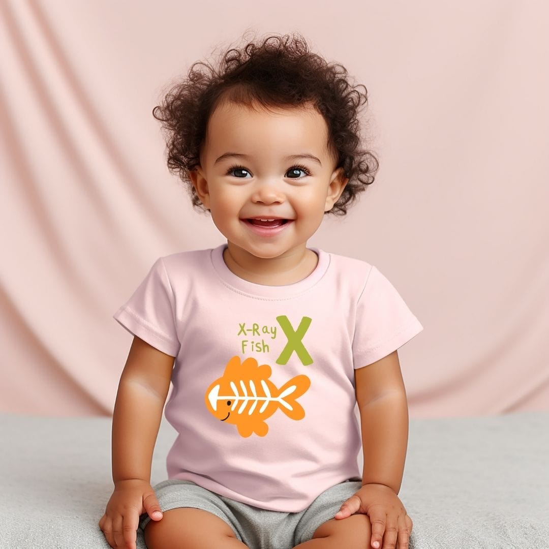 Animal Alphabet - X for X-ray Fish Baby Tee - Unisex Graphic Tee for Babies