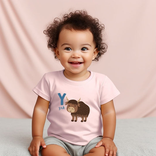 Animal Alphabet - Y for Yak Baby Tee - Unisex Graphic Tee for Babies