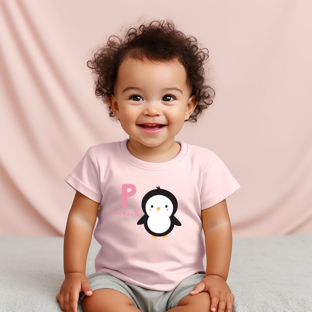 Animal Alphabet - P for Penguin Baby Tee - Unisex Graphic Tee for Babies