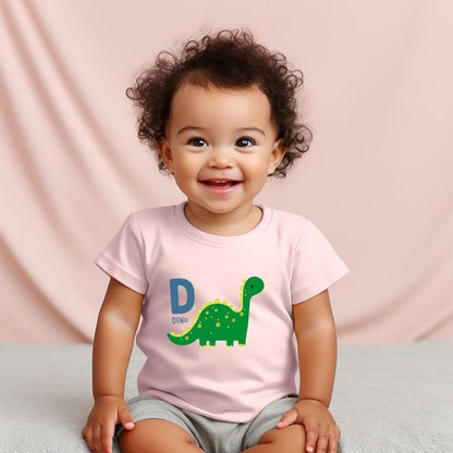 Animal Alphabet - D for Dino Baby Tee - Unisex Graphic Tee for Babies