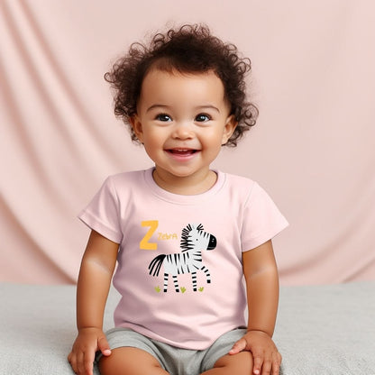 Animal Alphabet - Z for Zebra Baby Tee - Unisex Graphic Tee for Babies