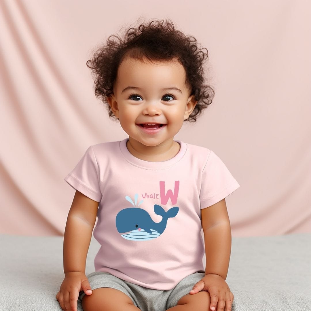 Animal Alphabet - W for Whale Baby Tee - Unisex Graphic Tee for Babies