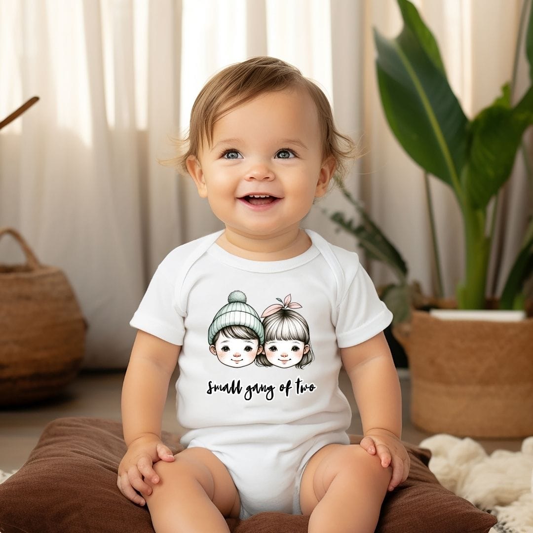 Sibling Besties Twins Best Friends - Small Gang of Two Baby Bodysuit