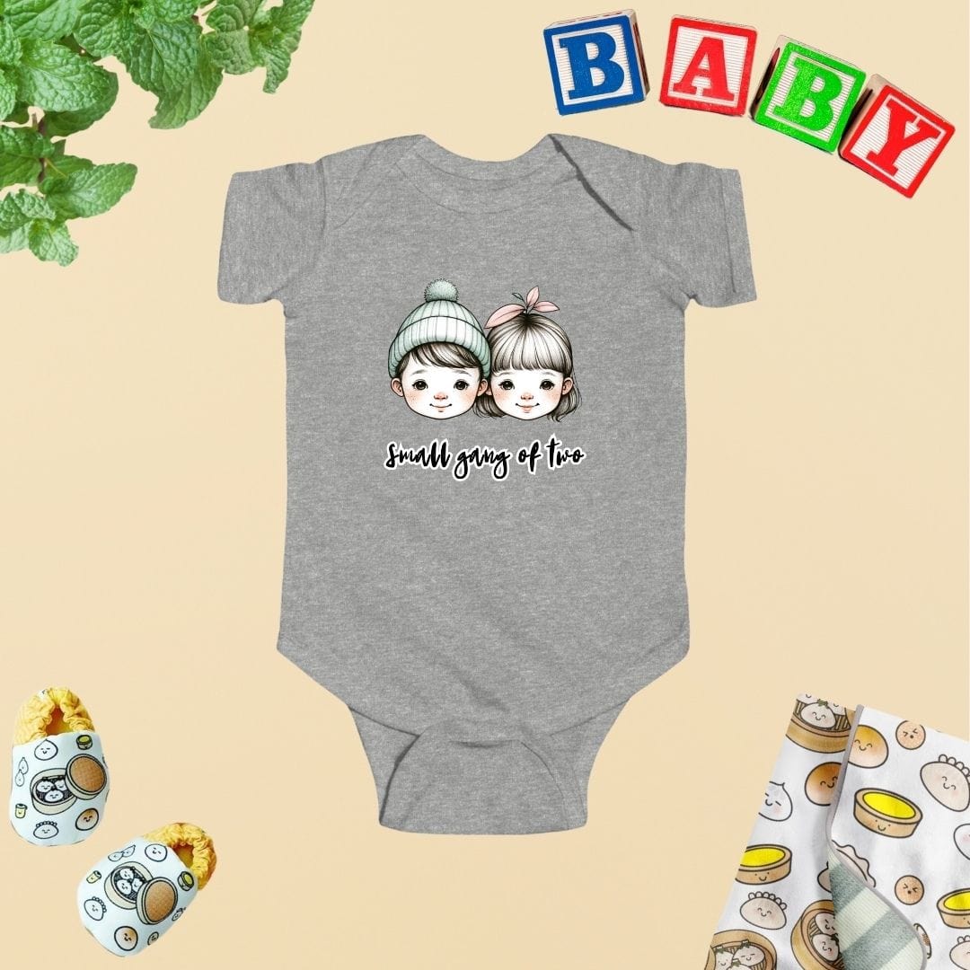 Sibling Besties Twins Best Friends - Small Gang of Two Baby Bodysuit