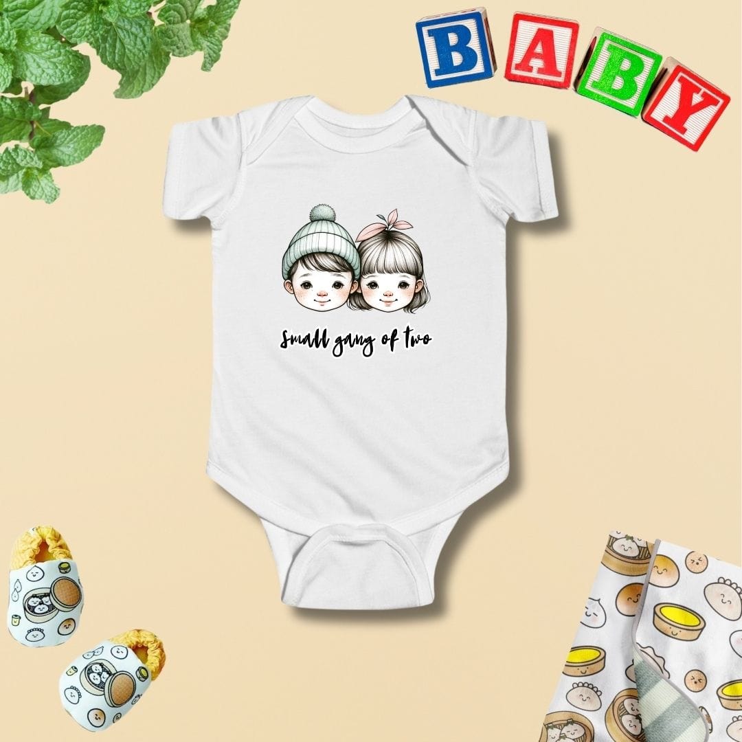 Sibling Besties Twins Best Friends - Small Gang of Two Baby Bodysuit