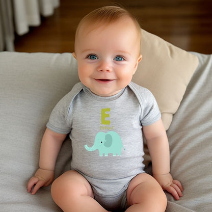 Animal Alphabet - E for Elephant Baby Bodysuit - Unisex Graphic Bodysuit for Babies