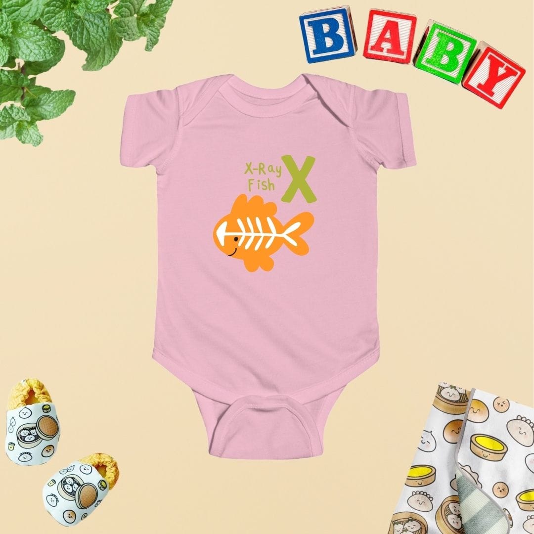 Animal Alphabet - X for X-ray Fish Baby Bodysuit - Unisex Graphic Bodysuit for Babies