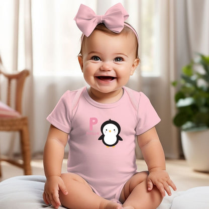 Animal Alphabet - P for Penguin Baby Bodysuit - Unisex Graphic Bodysuit for Babies