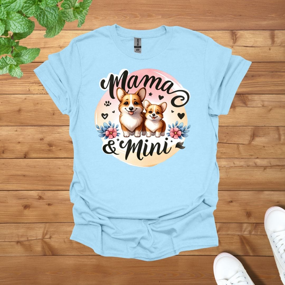 Mama & Mini Corgi Duo Love Unisex Adult T-Shirt