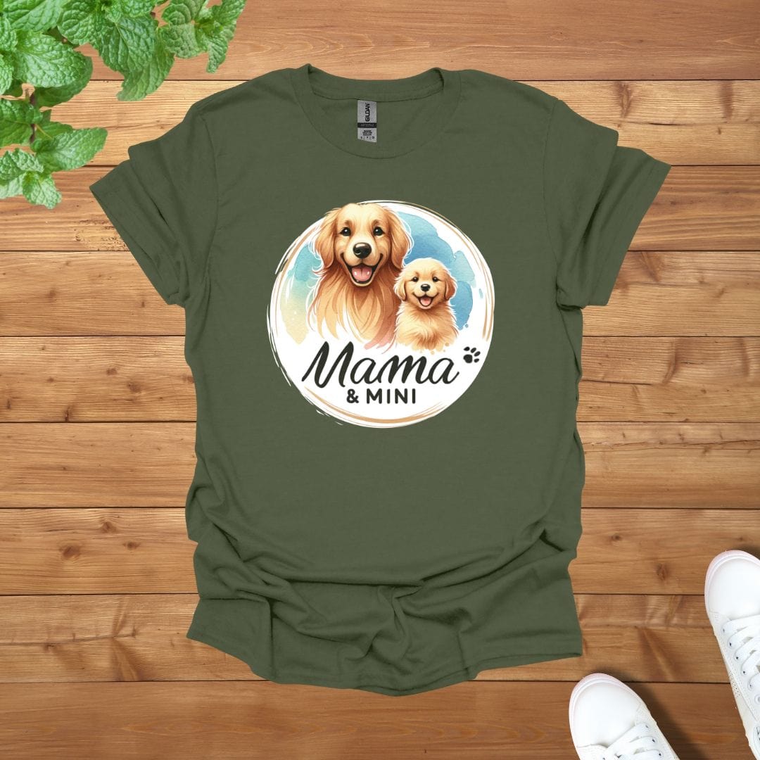 Mama & Mini Golden Retriever Dog Adorable Pair Unisex Adult T-Shirt