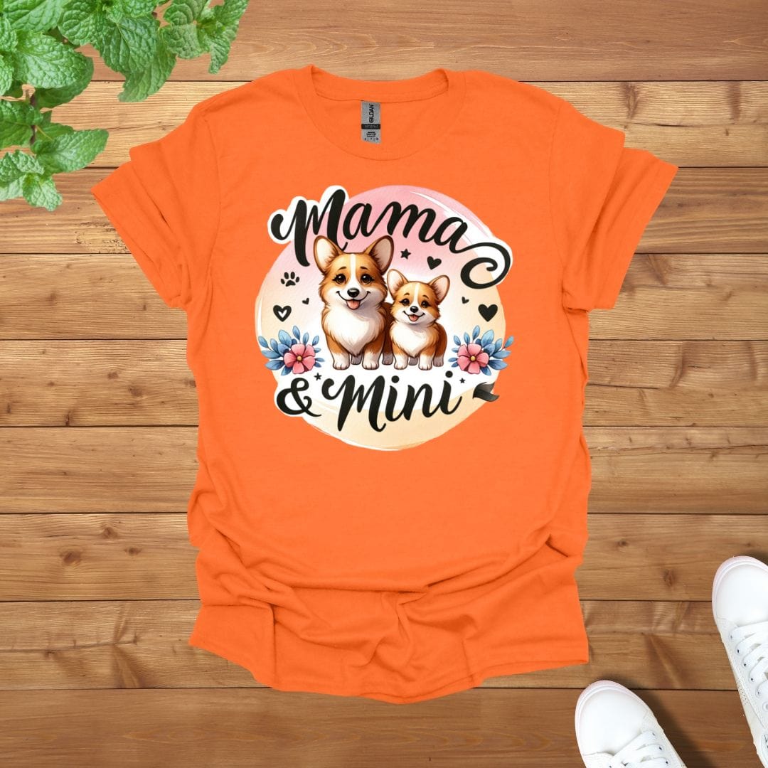 Mama & Mini Corgi Duo Love Unisex Adult T-Shirt