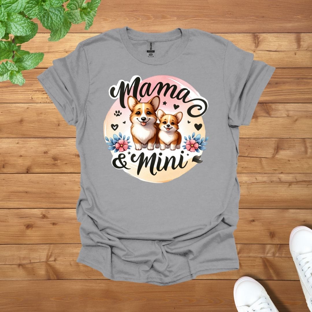 Mama & Mini Corgi Duo Love Unisex Adult T-Shirt