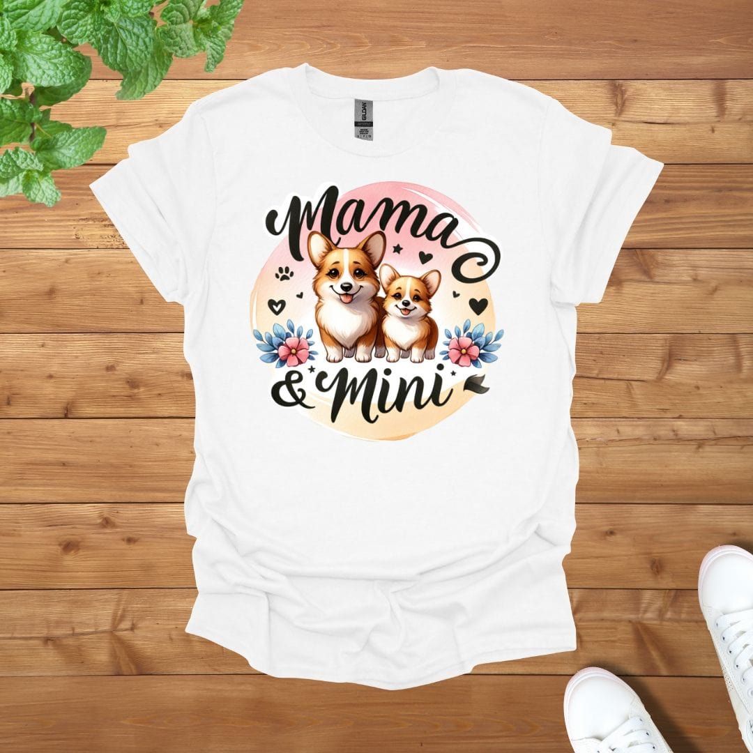 Mama & Mini Corgi Duo Love Unisex Adult T-Shirt