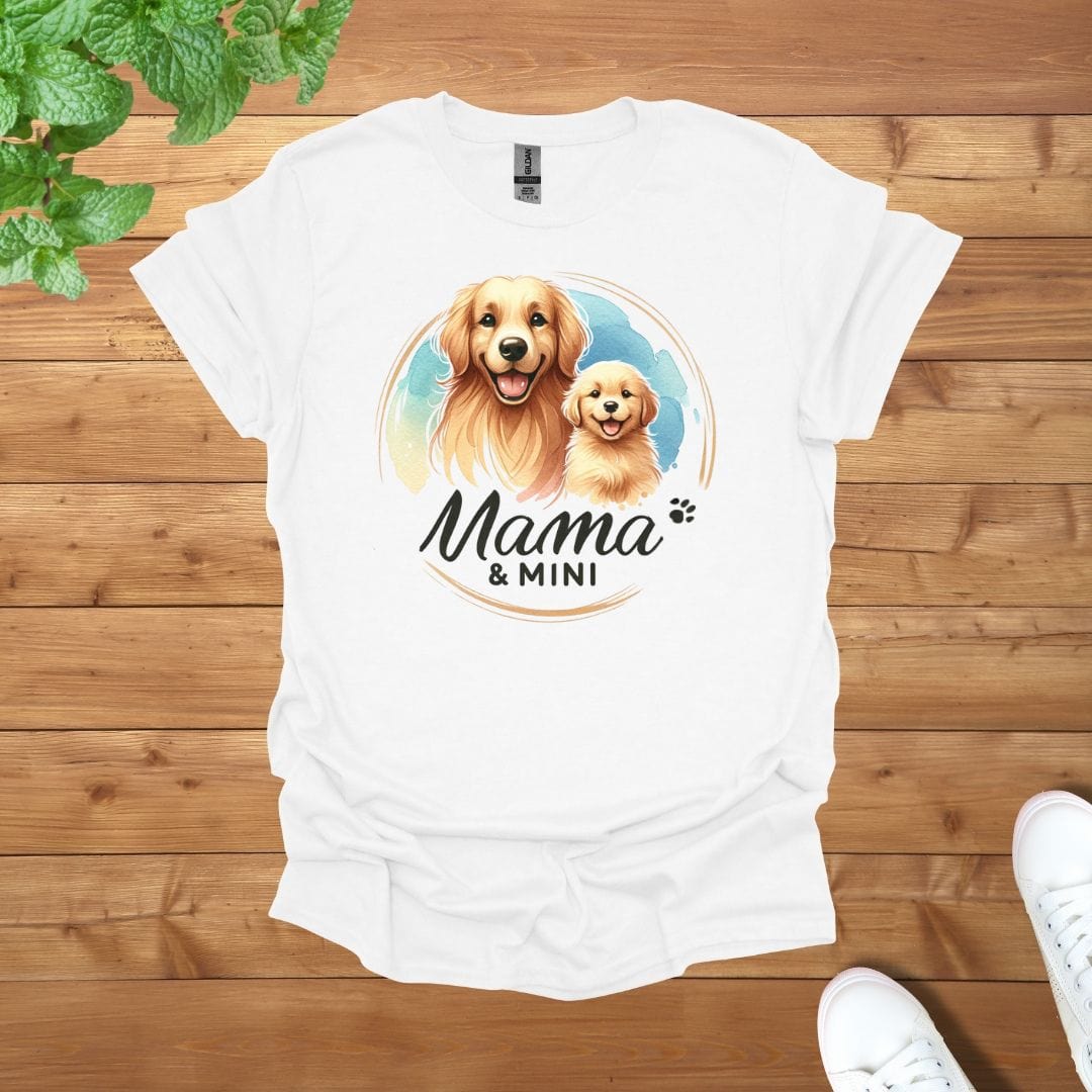 Mama & Mini Golden Retriever Dog Adorable Pair Unisex Adult T-Shirt