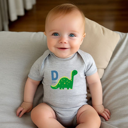 Animal Alphabet - D for Dino Baby Bodysuit - Unisex Graphic Bodysuit for Babies