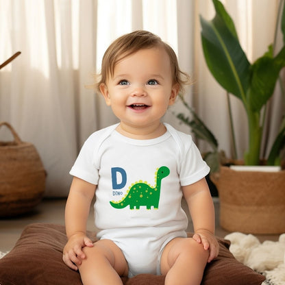 Animal Alphabet - D for Dino Baby Bodysuit - Unisex Graphic Bodysuit for Babies