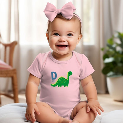 Animal Alphabet - D for Dino Baby Bodysuit - Unisex Graphic Bodysuit for Babies